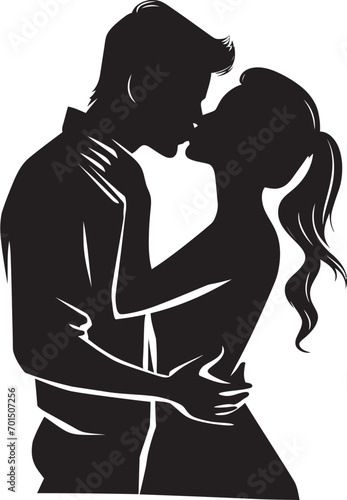 Wallpaper Mural Blissful Connection Black Silhouette Love Kiss of Eternal Union Romantic Emblem Torontodigital.ca