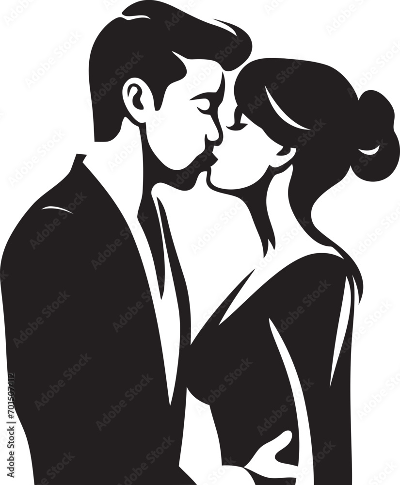 Infinite Devotion Romantic Silhouette Kiss Wealth Wielder Vector Moneybag Holder