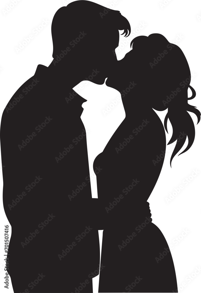 Embracing Eternity Romantic Black Icon Passion Fusion Couples Emblem
