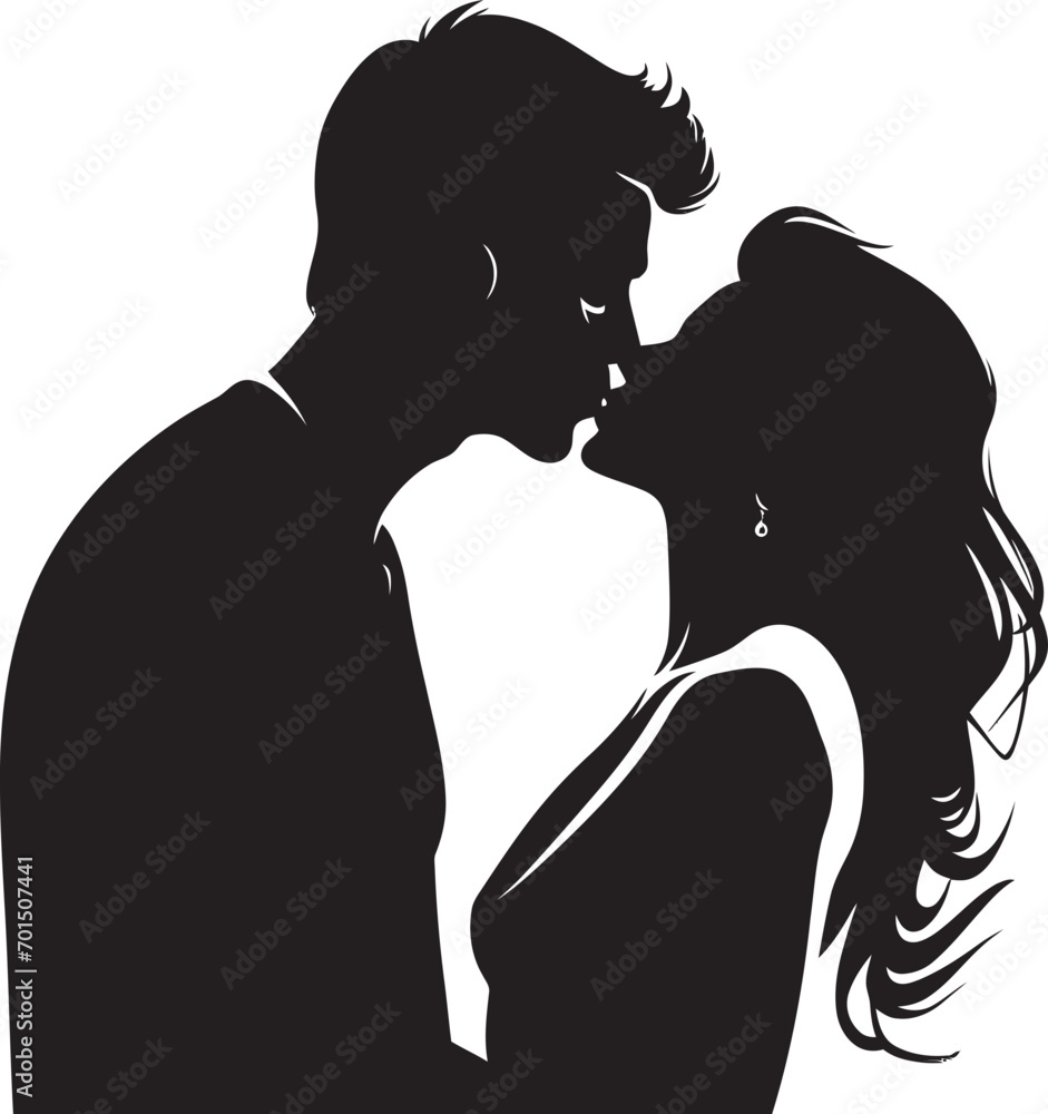 Soulful Connection Black Romance Emblem Everlasting Kiss Vector Kissing Logo