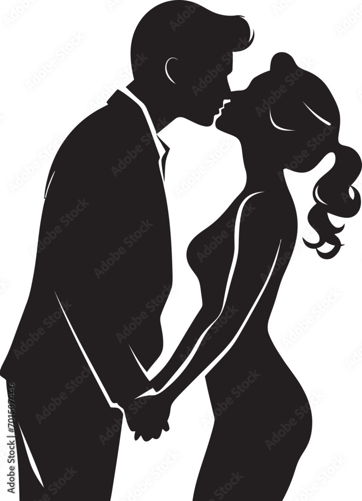 Eternal Union Romantic Black Design Infinite Intimacy Vector Couple Icon