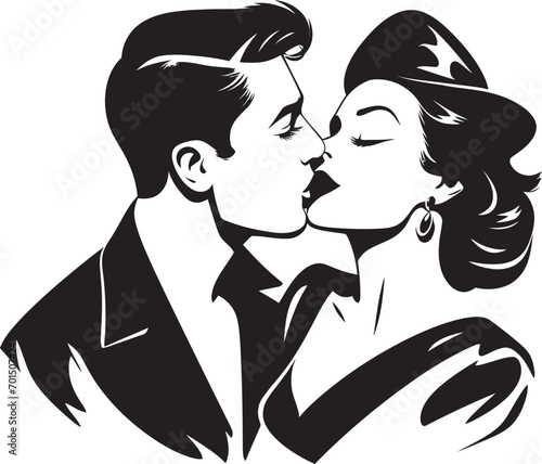 Kiss of Infinity Vector Black Logo Intimate Affection Romantic Icon Design © BABBAN
