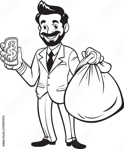 Dollar Sentinel Black Moneybag Design Wealth Warden Vector Logo Emblem