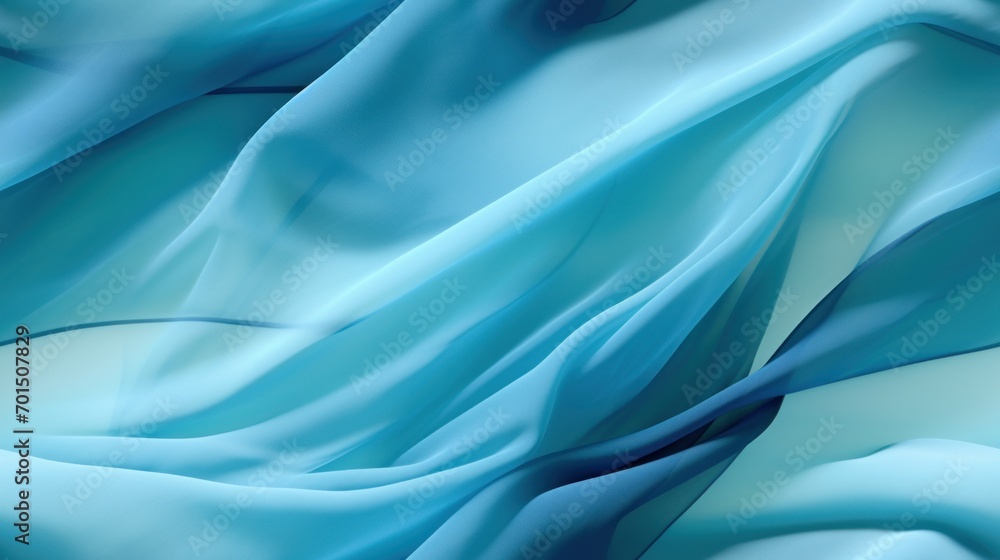 Obraz premium a close up of a blue fabric with wavy lines on the top and bottom of the fabric on the bottom of the image.