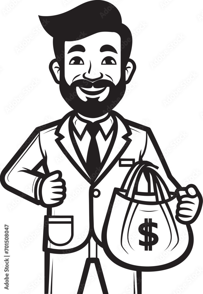 Fortune Keeper Wealth Vector Icon Money Maestro Black Emblem Icon