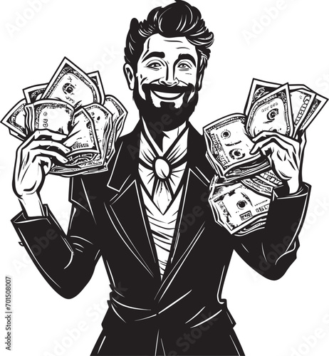 Cash Custodian Vector Logo Emblem Wealth Warden Moneybag Icon