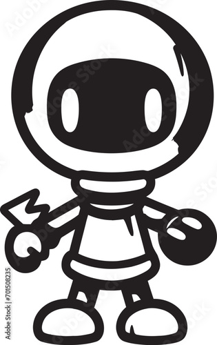 Blastastic Bot Black Logo Icon Explodroid Mascot Vector Emblem Design