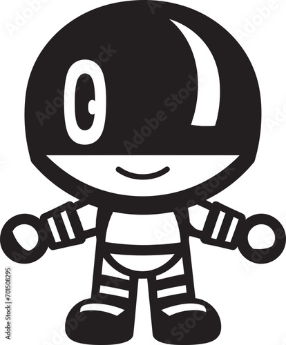 Boom Buddy Bot Vector Mascot Icon Dynamite Drone Black Emblem Design