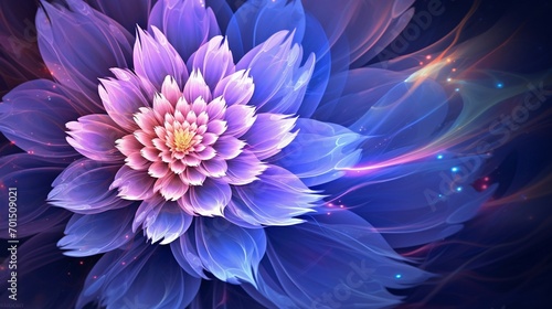 Radiant fractal blossoms and foliage forming an open abstract canvas for your content.