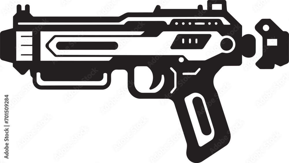 Hypernova Shooter Vector Logo Icon Futuristic Energy Rifle Black Iconic