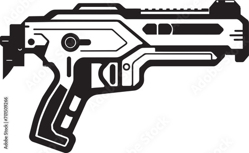 Quantum Blast Cannon Iconic Vector Galactic Ionizer Gun Emblem Design