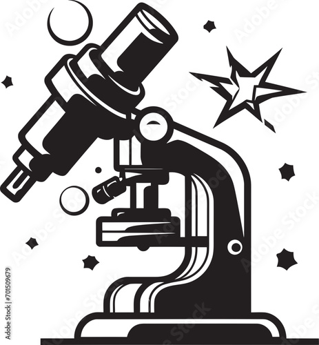 Lens Probe Insight Vector Black Microscopic Detail View Black Iconic Design