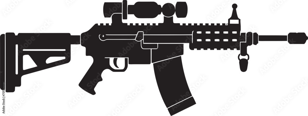 Tactical Weaponry Icon Black Emblem Modern Combat Gear Vector Logo Icon