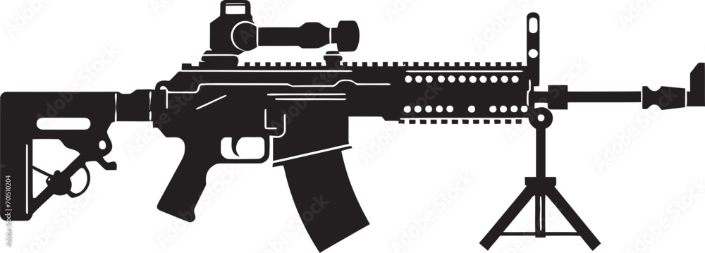 Advanced Weapon System Vector Logo Icon Stealth Combat Firearm Black Iconic