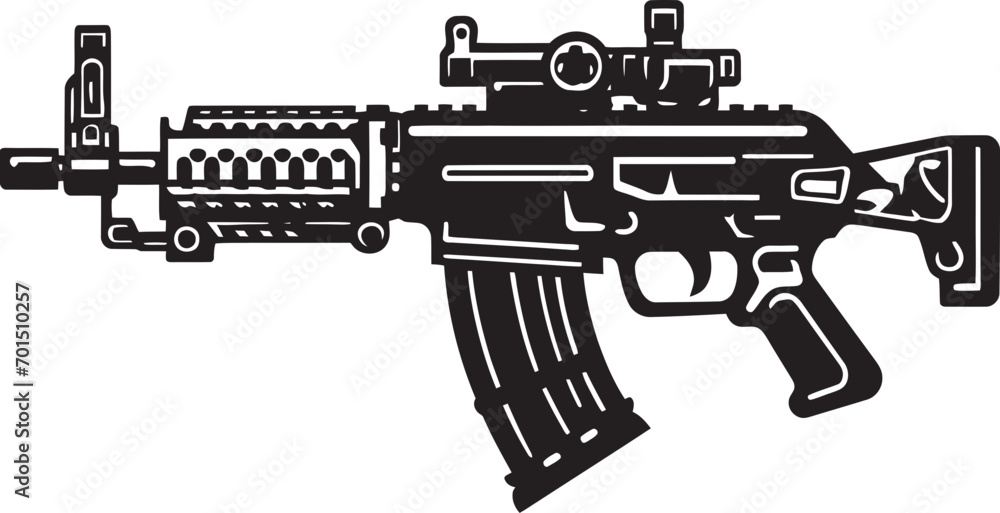 Strategic Combat Tool Vector Emblem Tactical Firearm Icon Black Iconic ...