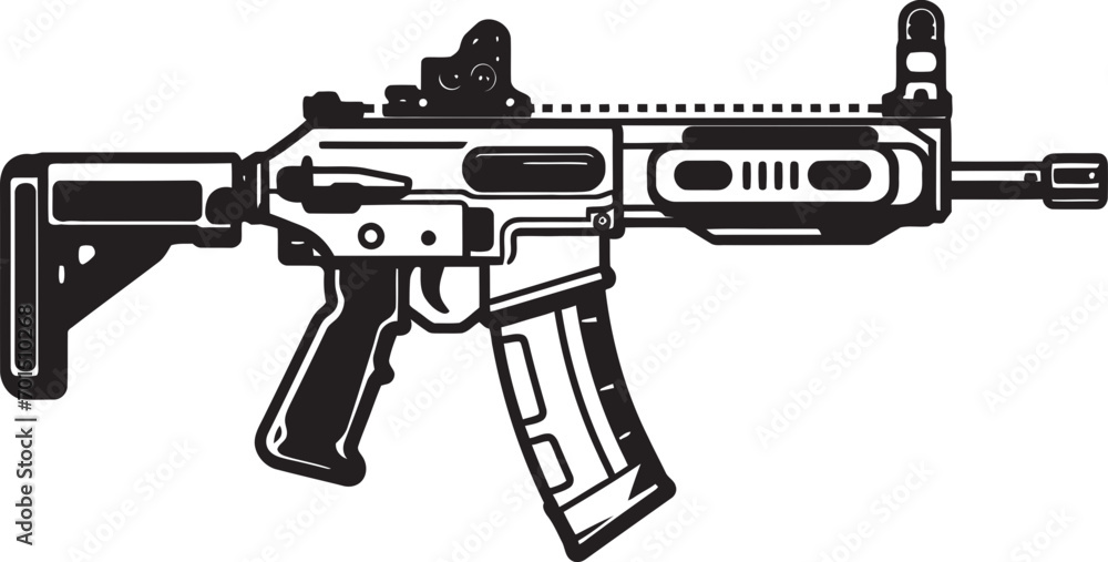 Modern Shooter Arsenal Vector Emblem Stealth Firearms Tool Black Emblem