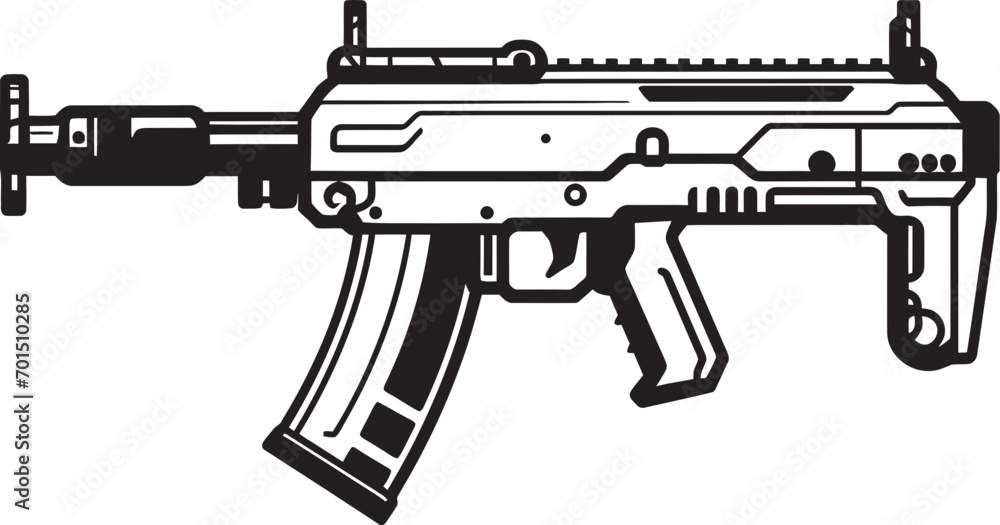 Strategic Firearm Arsenal Vector Iconic Tactical Weaponry Icon Black Emblematic