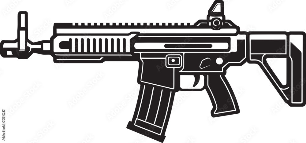 Stealth Firearm System Black Emblem Icon Modern Warfare Arsenal Vector Black Design