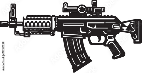 Strategic Combat Tool Vector Emblem Tactical Firearm Icon Black Iconic