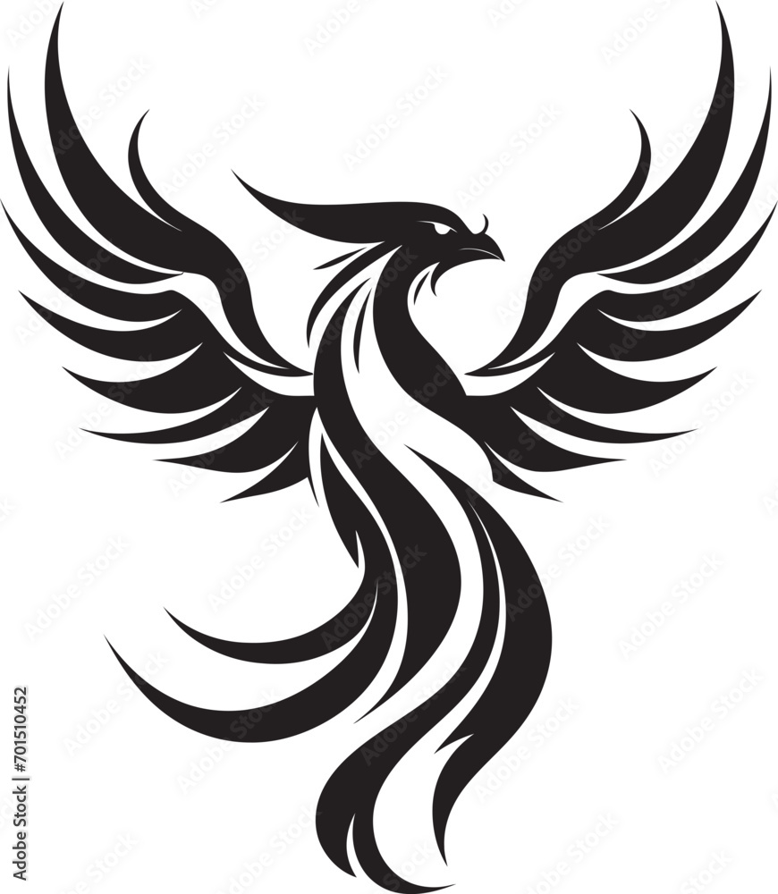 Rising From Ashes Vector Logo Icon Immortal Firebird Black Emblem Design Rising From Ashes Vector Logo Icon Immortal Firebird Black Emblem Design