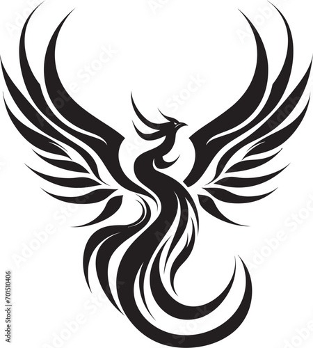 Radiant Flame Wings Black Iconic Design Rebirth Fire Emblem Vector Emblematic