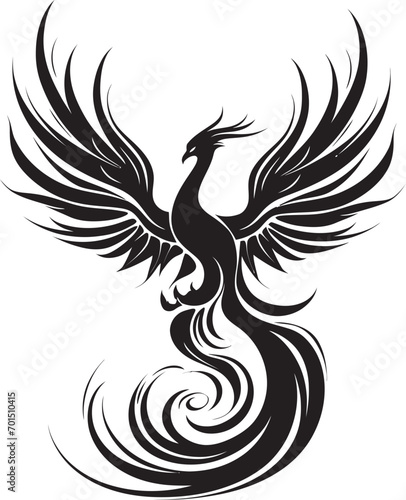 Resilient Fire Wings Vector Logo Icon Phoenix Radiance Black Iconic Emblem