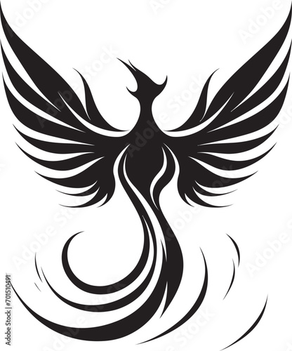 Revival Blaze Symbol Vector Logo Icon Flaming Avian Rebirth Black Iconic