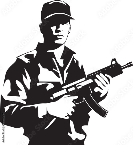 Wallpaper Mural Tactical Firearm Soldier Black Design Icon Military Gunner Emblem Vector Emblematic Torontodigital.ca