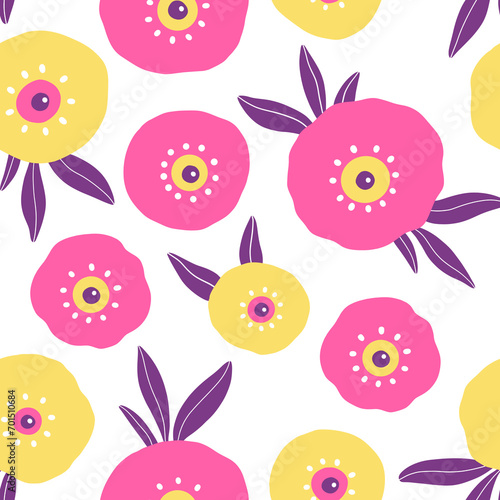Vibrant floral seamless pattern. Floral elegance. Modern botanicals. Flower background. Abstract floral Art