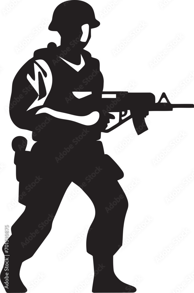Battlefield Weaponry Vector Icon Tactical Firearm Soldier Black Design Icon Battlefield Weaponry Vector Icon Tactical Firearm Soldier Black Design Icon