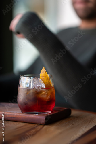 Bebida refrescante naranja