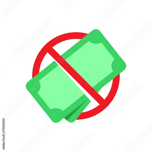 no need to pay, without money, free concept illustration flat design vector. simple modern graphic element for logo, infographic, icon