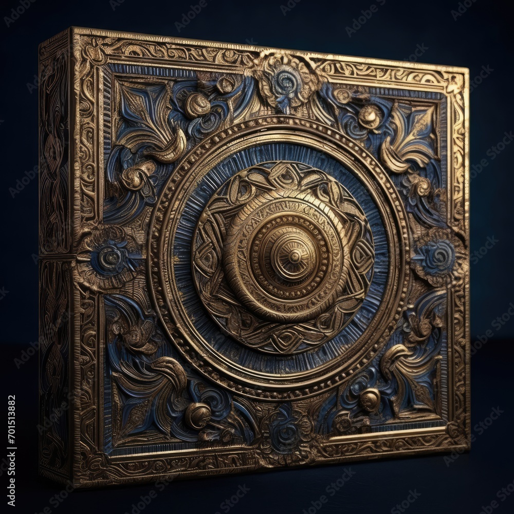 Obraz premium Ancient Door Window Design in Indian Arabian Style Created with Generative AI Technology