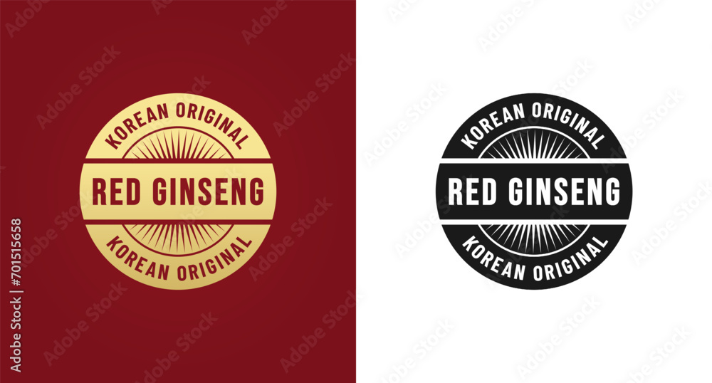 red ginseng stamp or red ginseng label vector isolated. Best for original Korean red ginseng product labels. Red ginseng stamp design with elegant appearance. red ginseng stamp or red ginseng label vector isolated. Best for original Korean red ginseng product labels. Red ginseng stamp design with elegant appearance.