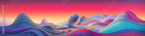 A 3D abstract dreamscape where the ground is alive with undulating colorful shapes.