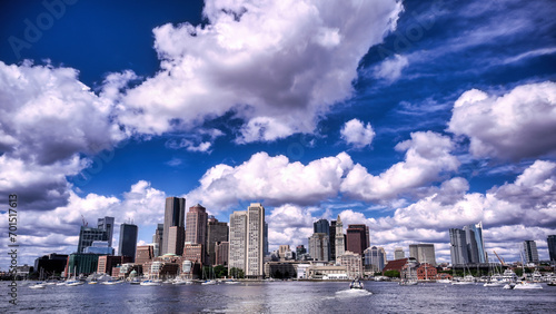 Obraz na płótnie The Boston, Massachusetts skyline from Boston Harbor. w salonie