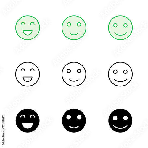 smile icon set. smile emoticon icon. feedback