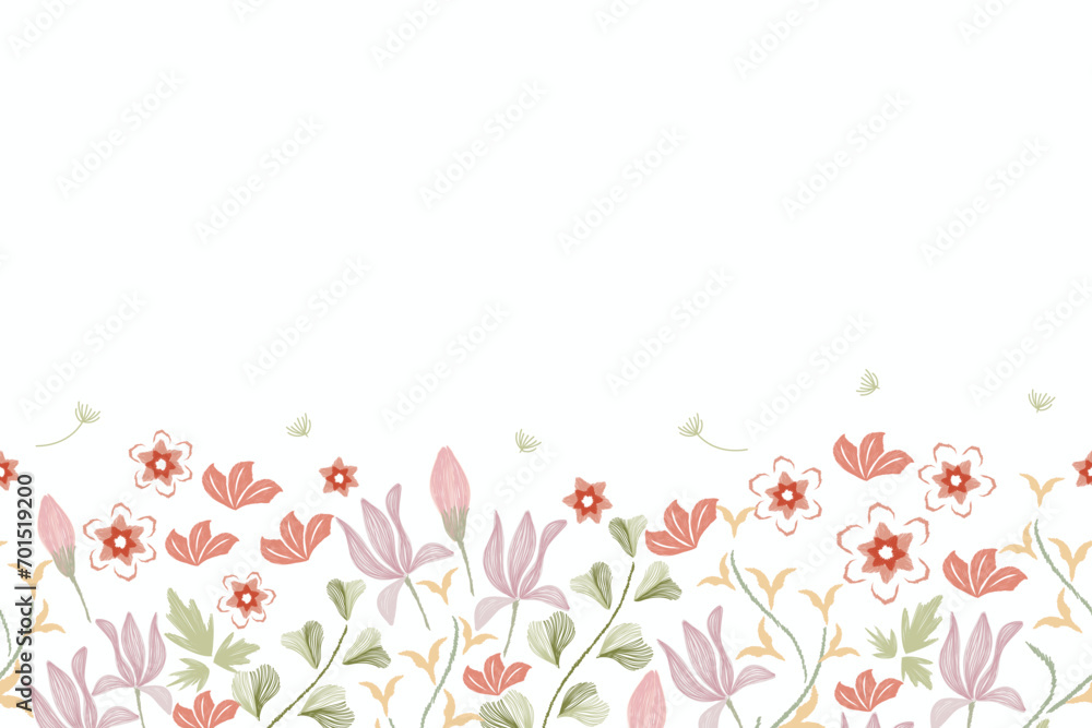 spring flowers background with pink flowers . floral border background banner frame vector illustration for Mother’s day, father’s day, valentines, spring, summer, anniversary template