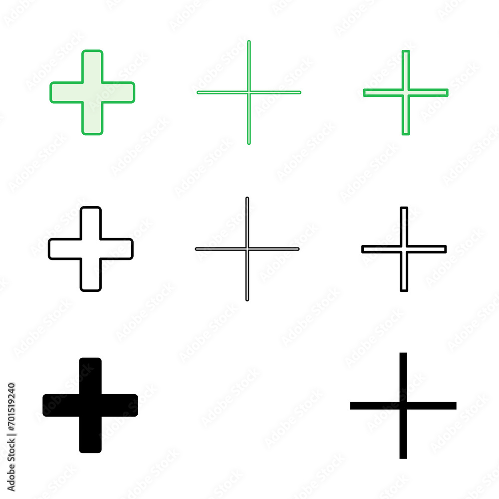 Plus Icon set. Add plus icon Plus Icon set. Add plus icon