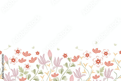 Fototapeta Naklejka Na Ścianę i Meble -  spring flowers background with pink flowers . floral border background banner frame vector illustration for Mother’s day, father’s day, valentines, spring, summer, anniversary template