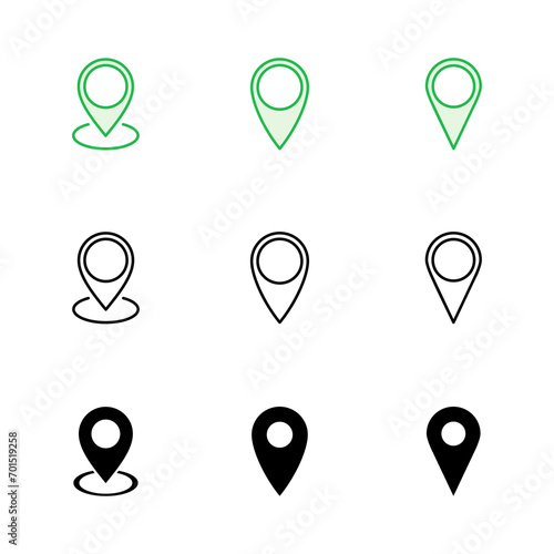 Pin icon set. Location icon vector. destination icon. map pin Free Download Pin icon set. Location icon vector. destination icon. map pin - GFXLoad