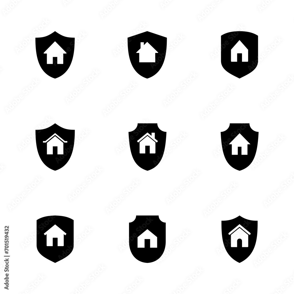 Home insurance icon set. home protection icon Home insurance icon set. home protection icon