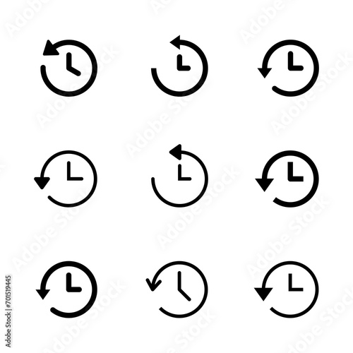 History icon set. recent event history