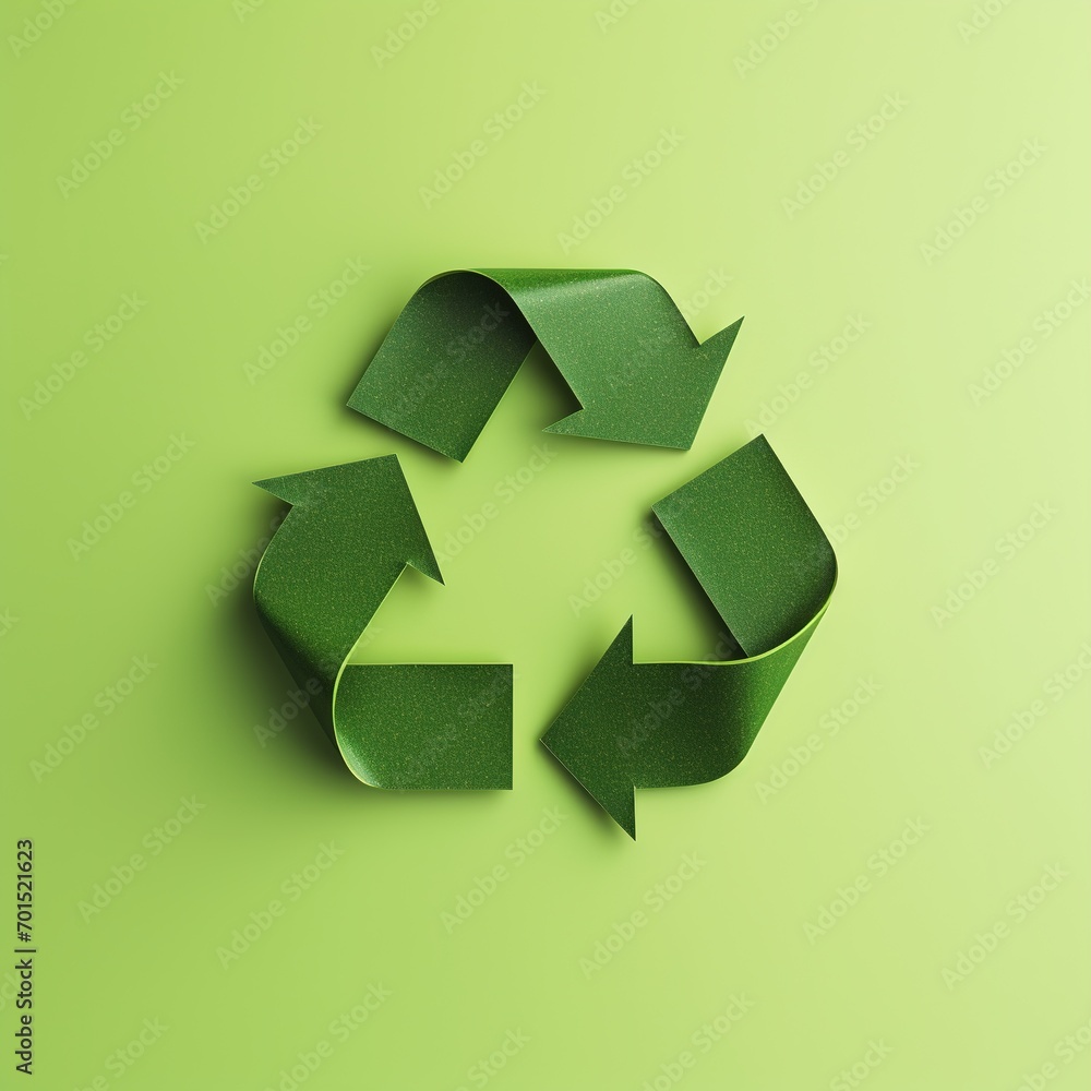 Recycling Symbol on Minimalist Background. Recycle, Environment, Green, Nature
