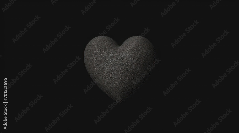Fototapeta premium a black and white photo of a heart in the middle of a dark room with a light shining on it.
