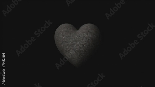  a black and white photo of a heart in the middle of a dark room with a light shining on it.