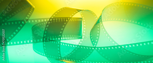 multicolored cinema background with film strip
