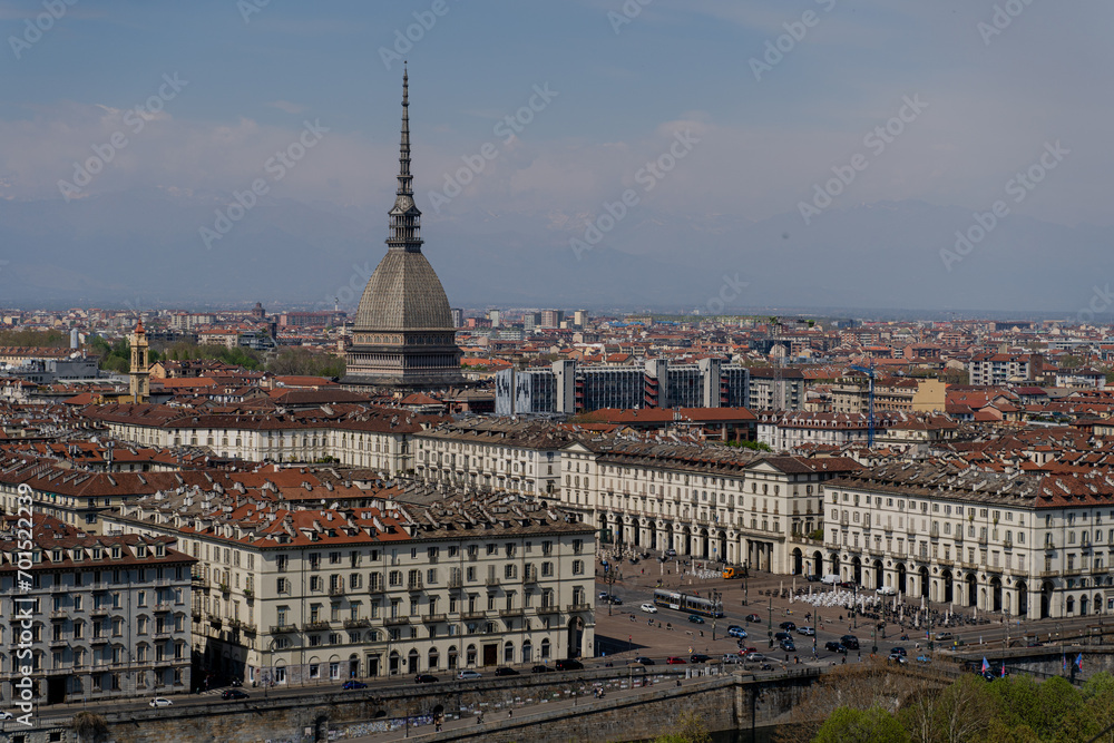 Turin. View of the city from the observation deck.