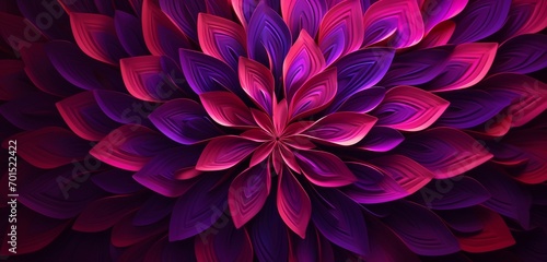 A kaleidoscopic 3D mosaic bursting with intricate colors and mesmerizing patterns against a deep magenta background.