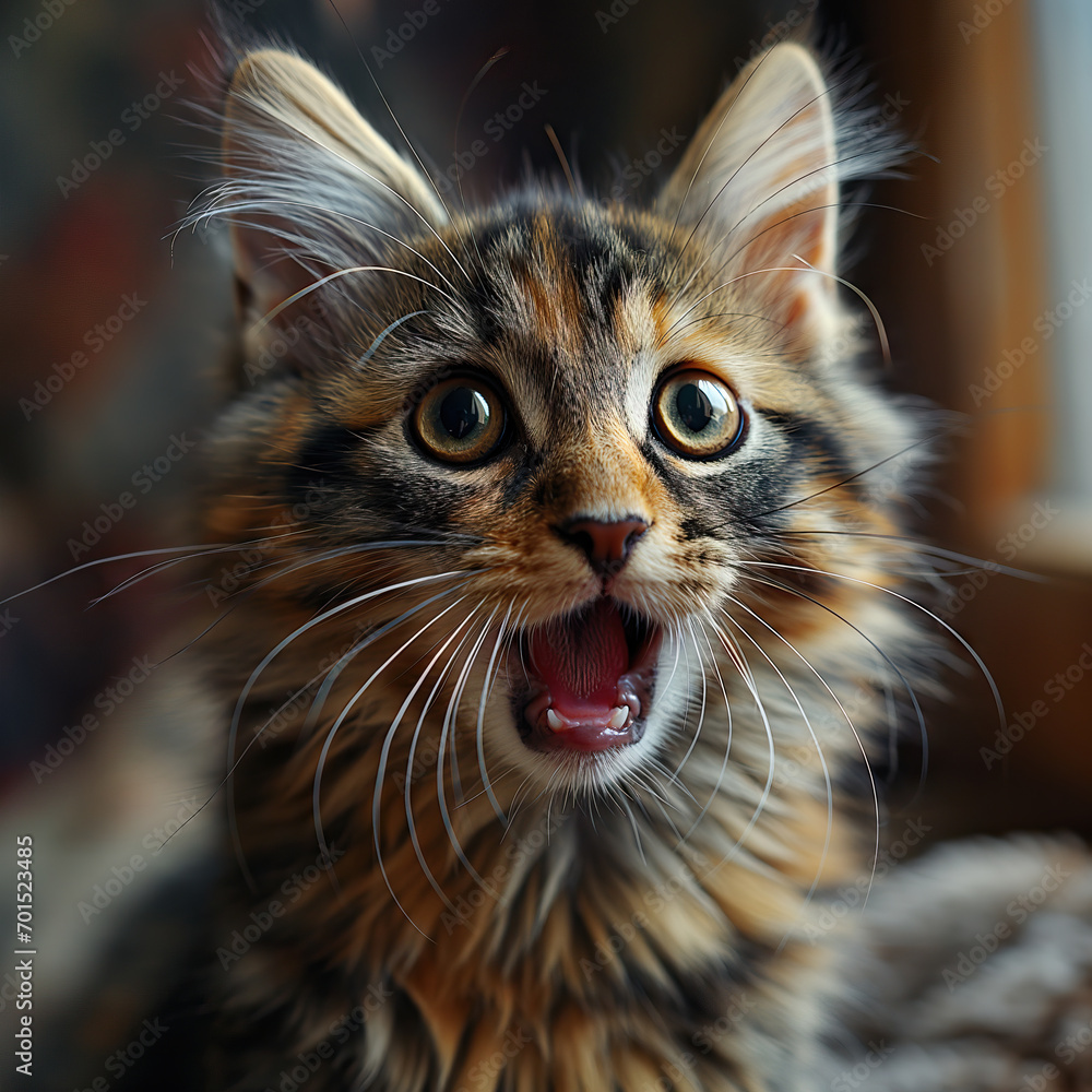 Shock Expression of Young Kitten